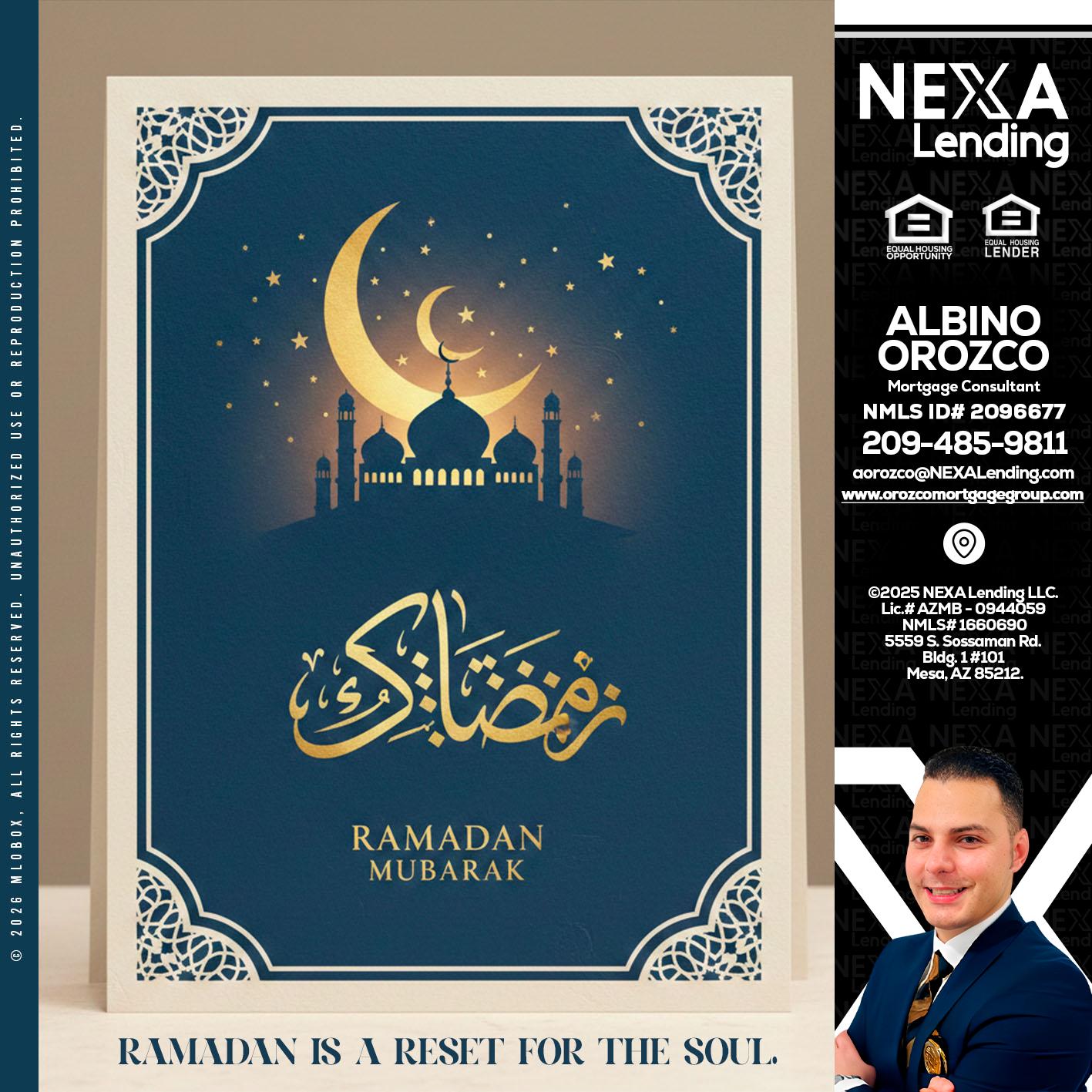 HAPPY RAMADAN - Albino Orozco -Mortgage Consultant