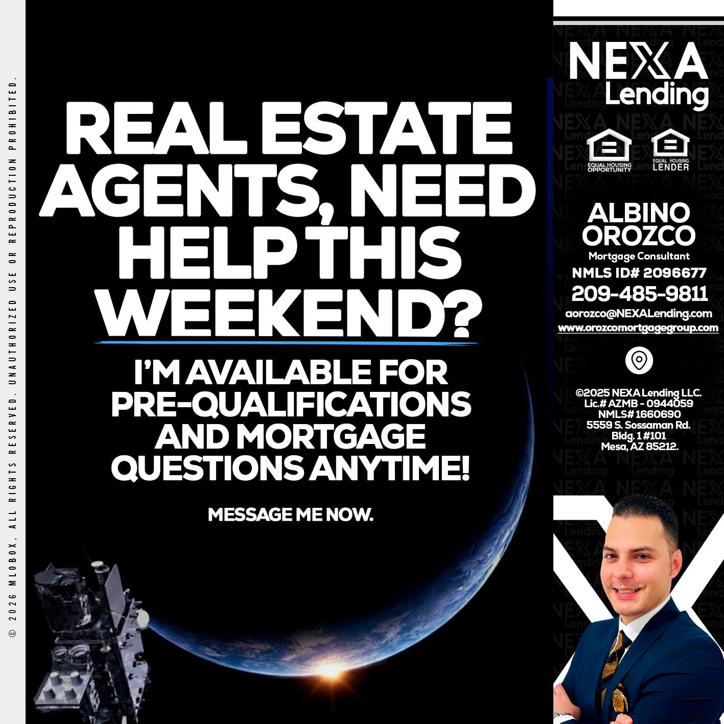 REAL ESTATE AGENTS - Albino Orozco -Mortgage Consultant