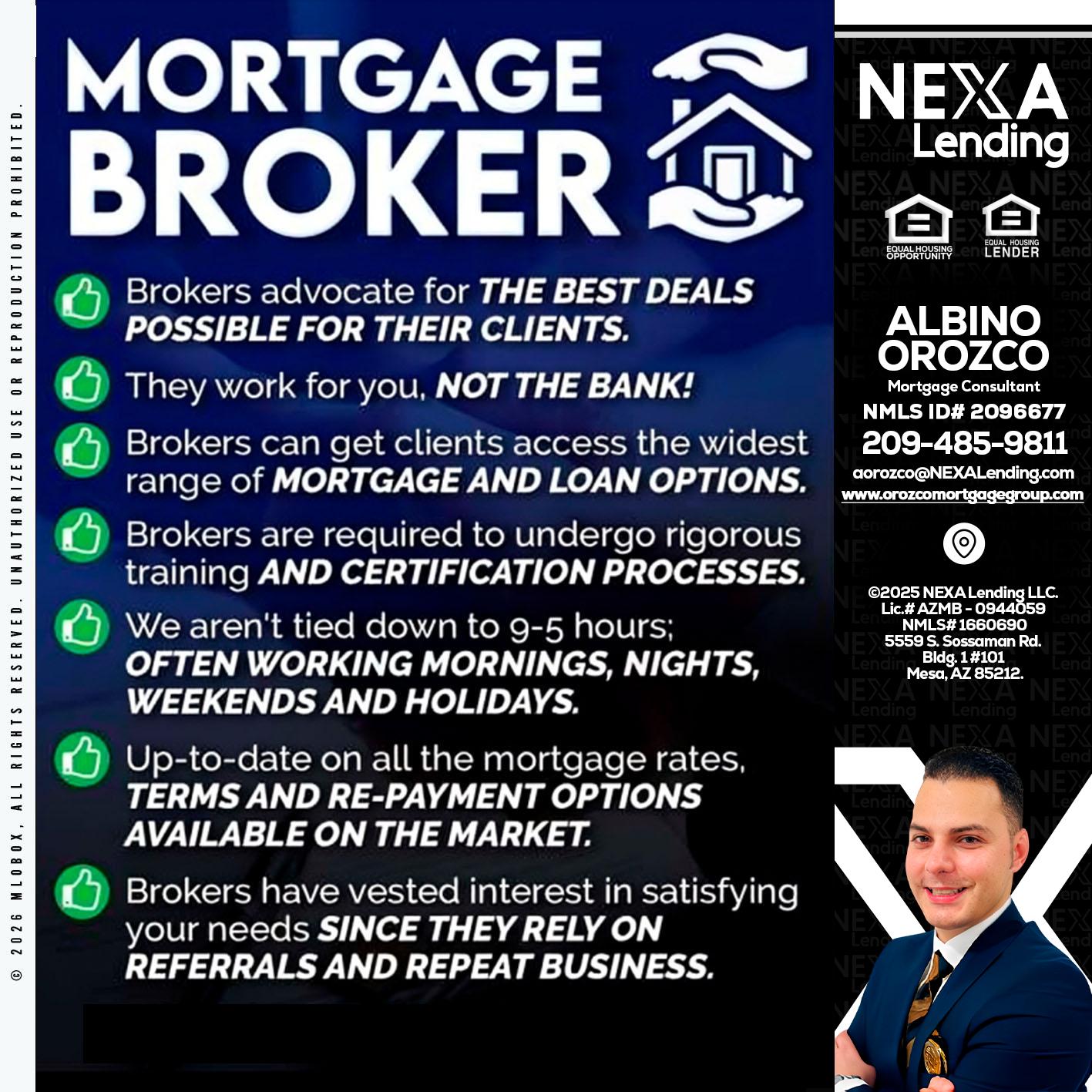 MORTGAGE BROKER - Albino Orozco -Mortgage Consultant