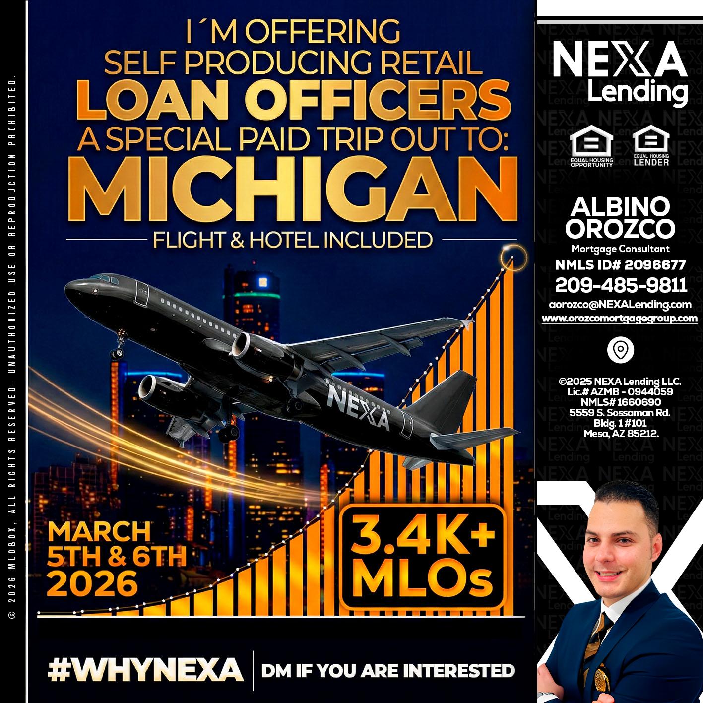 MICHIGAN - Albino Orozco -Mortgage Consultant