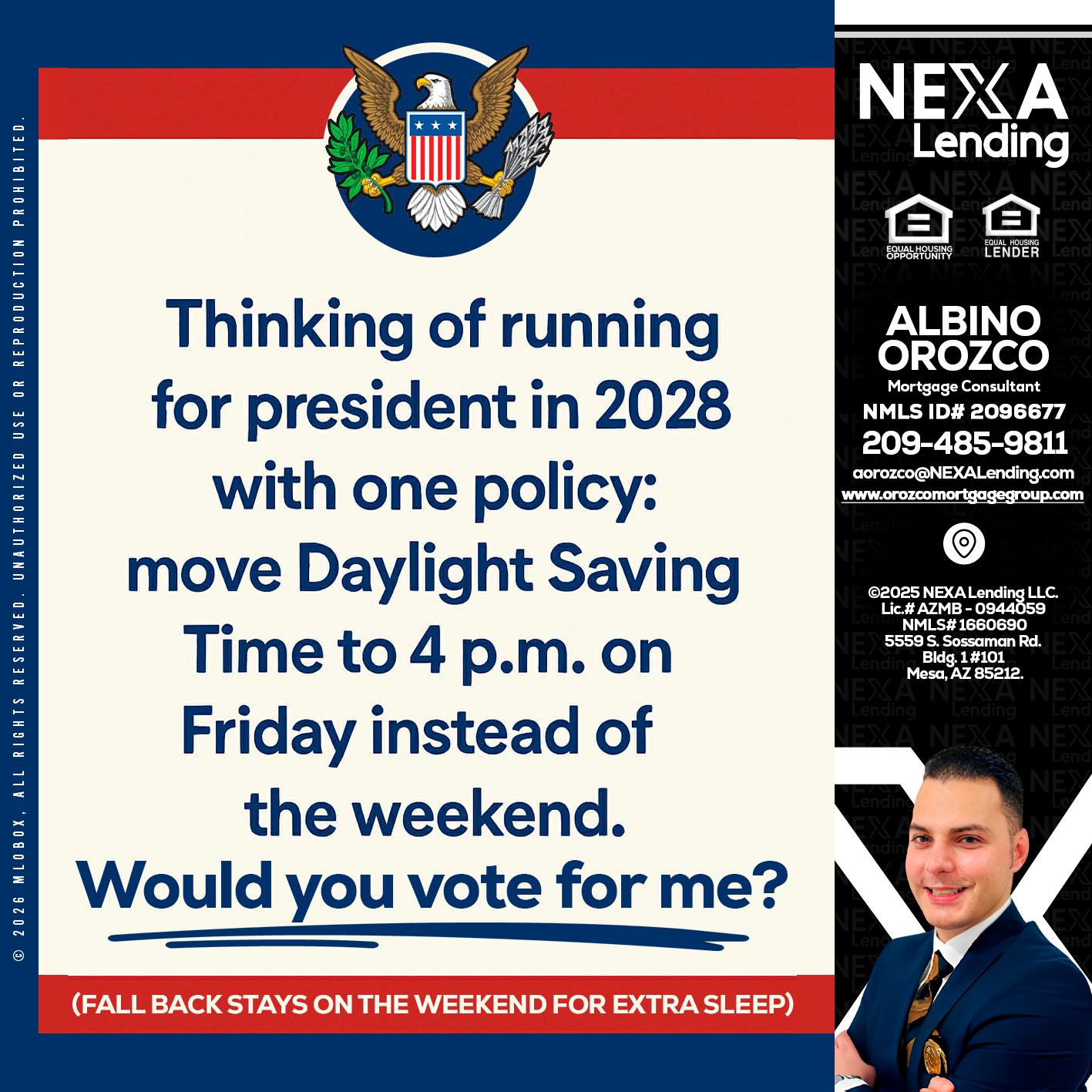 THINKING OF RUNING - Albino Orozco -Mortgage Consultant