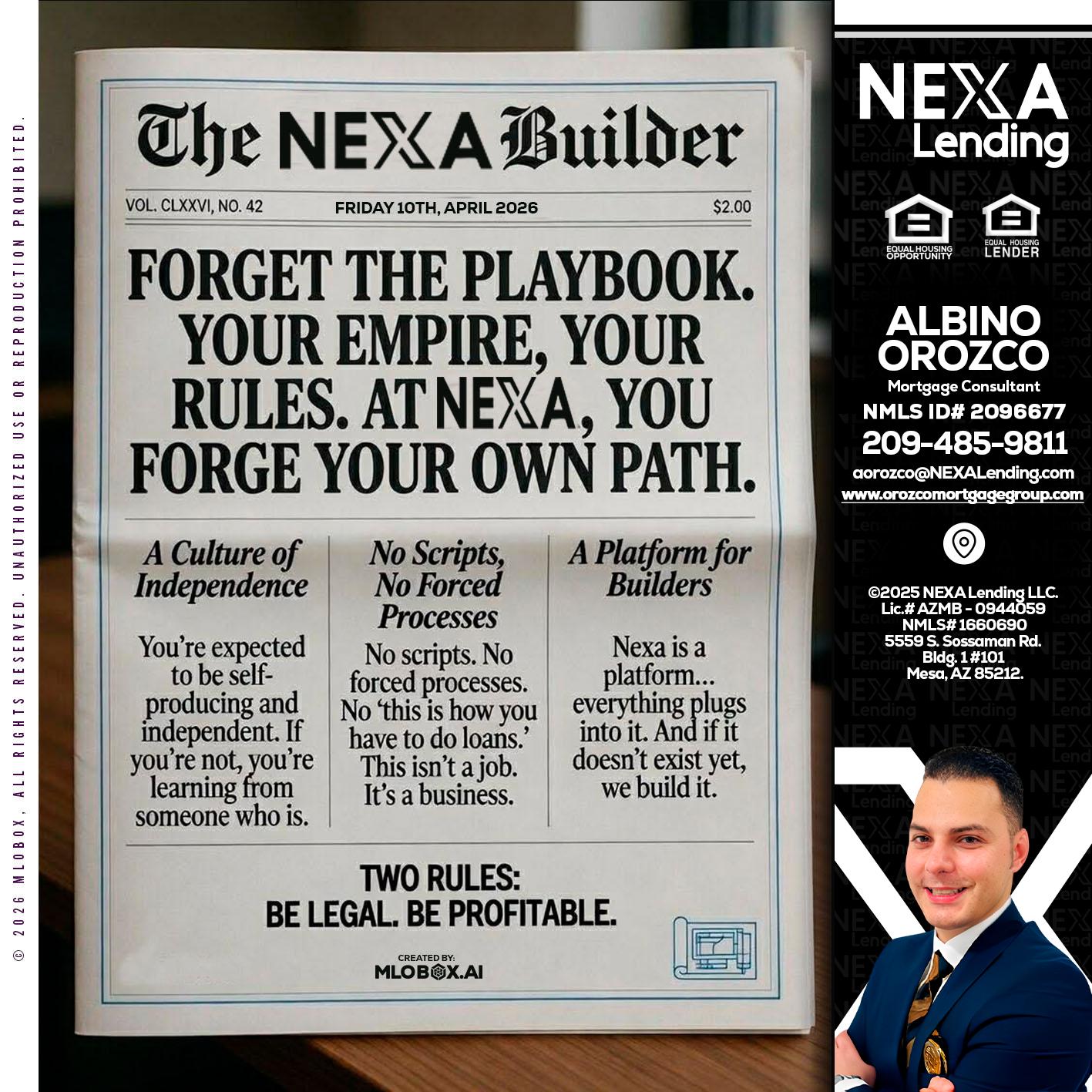 THE NEXA BUILDER - Albino Orozco -Mortgage Consultant