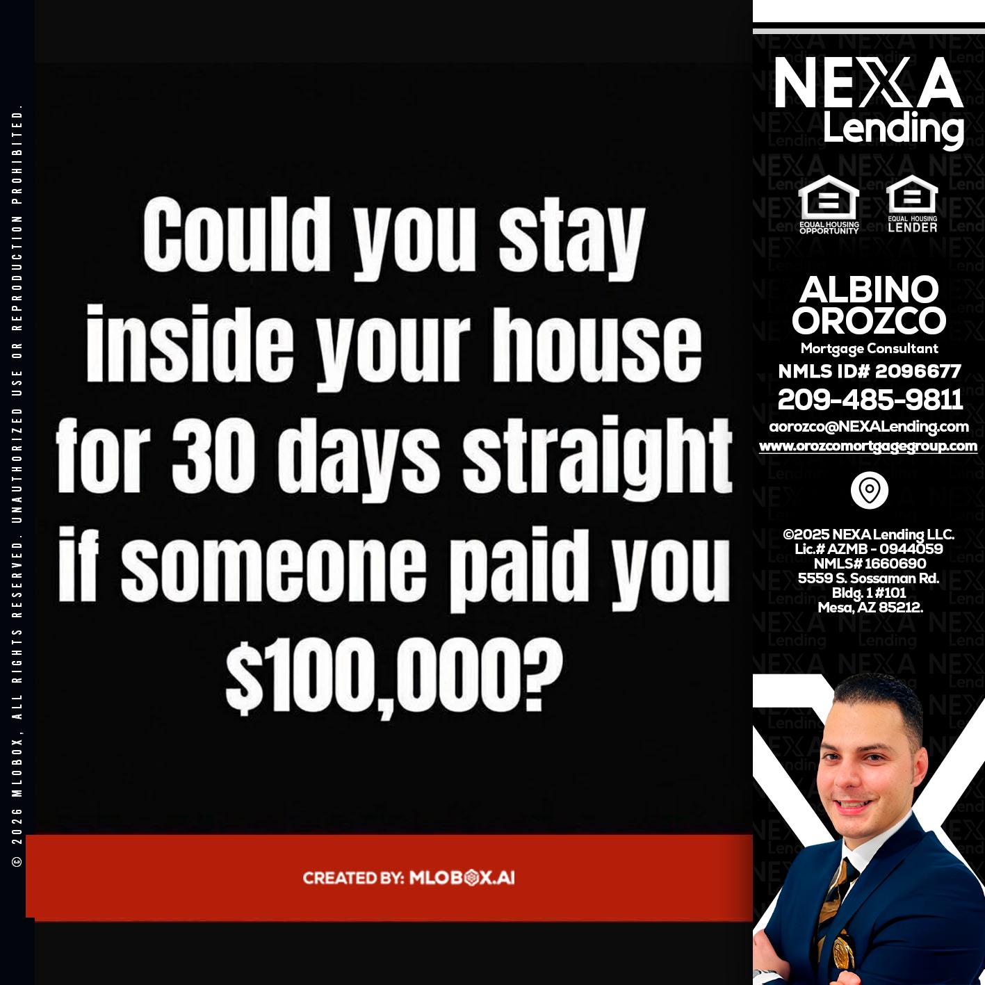 COULD YOU STAY - Albino Orozco -Mortgage Consultant