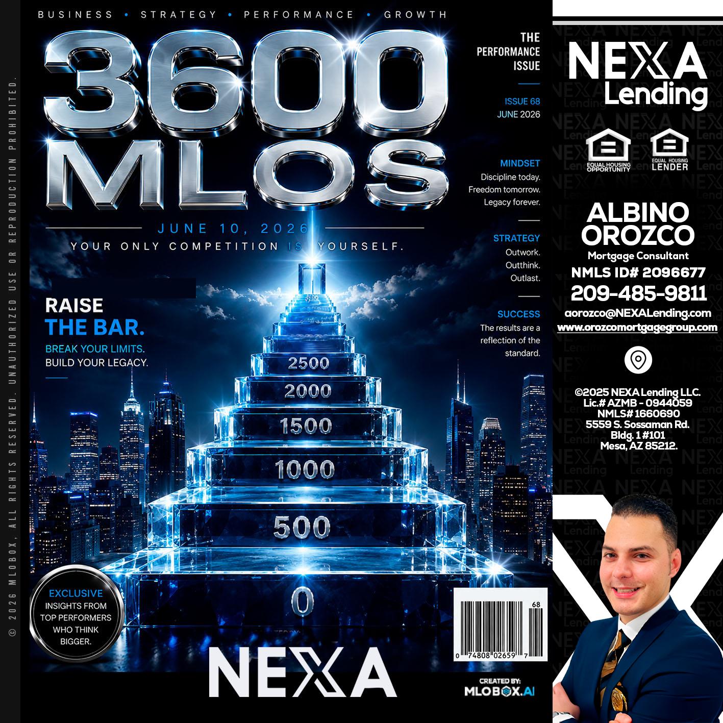 3600 MLOs - Albino Orozco -Mortgage Consultant