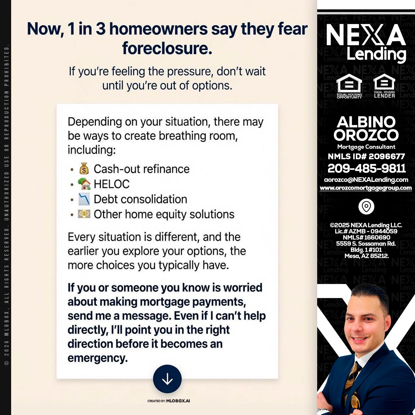 NOW, 1 IN 3 - Albino Orozco -Mortgage Consultant