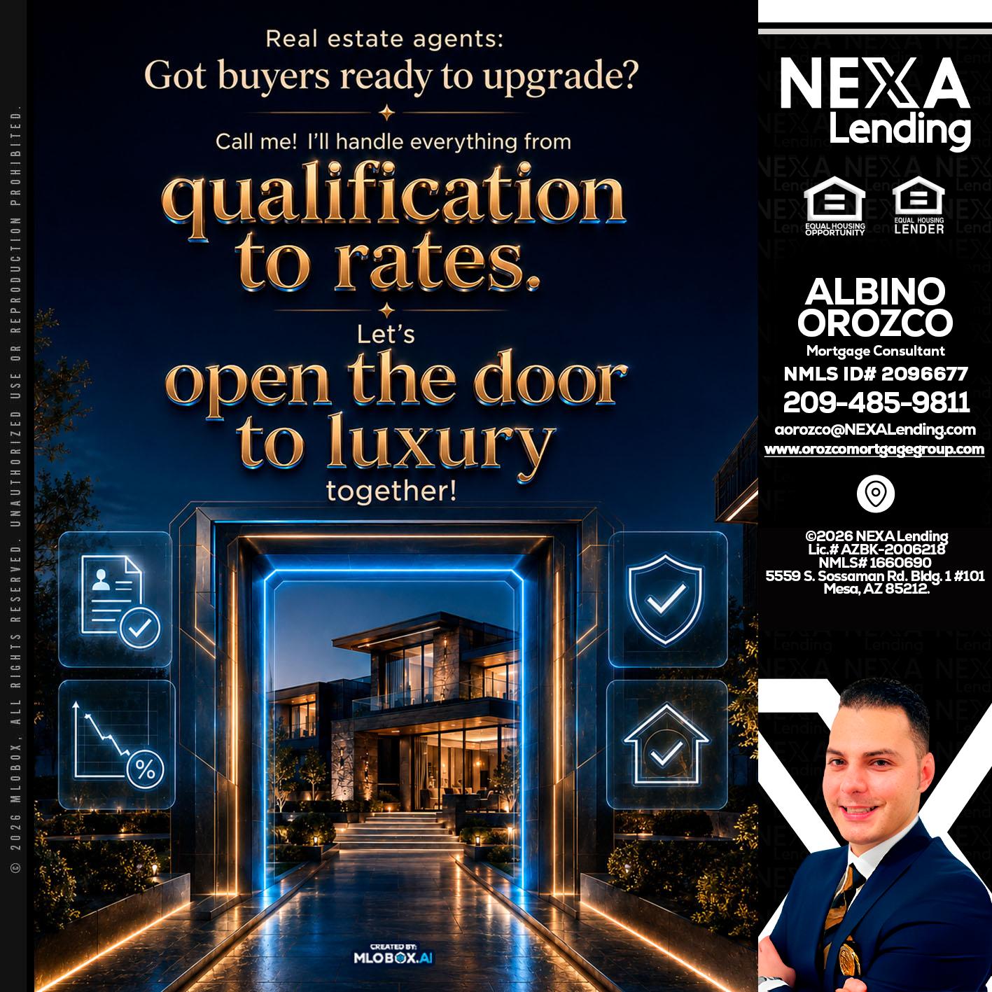 QUALIFICATION TO RATES - Albino Orozco -Mortgage Consultant